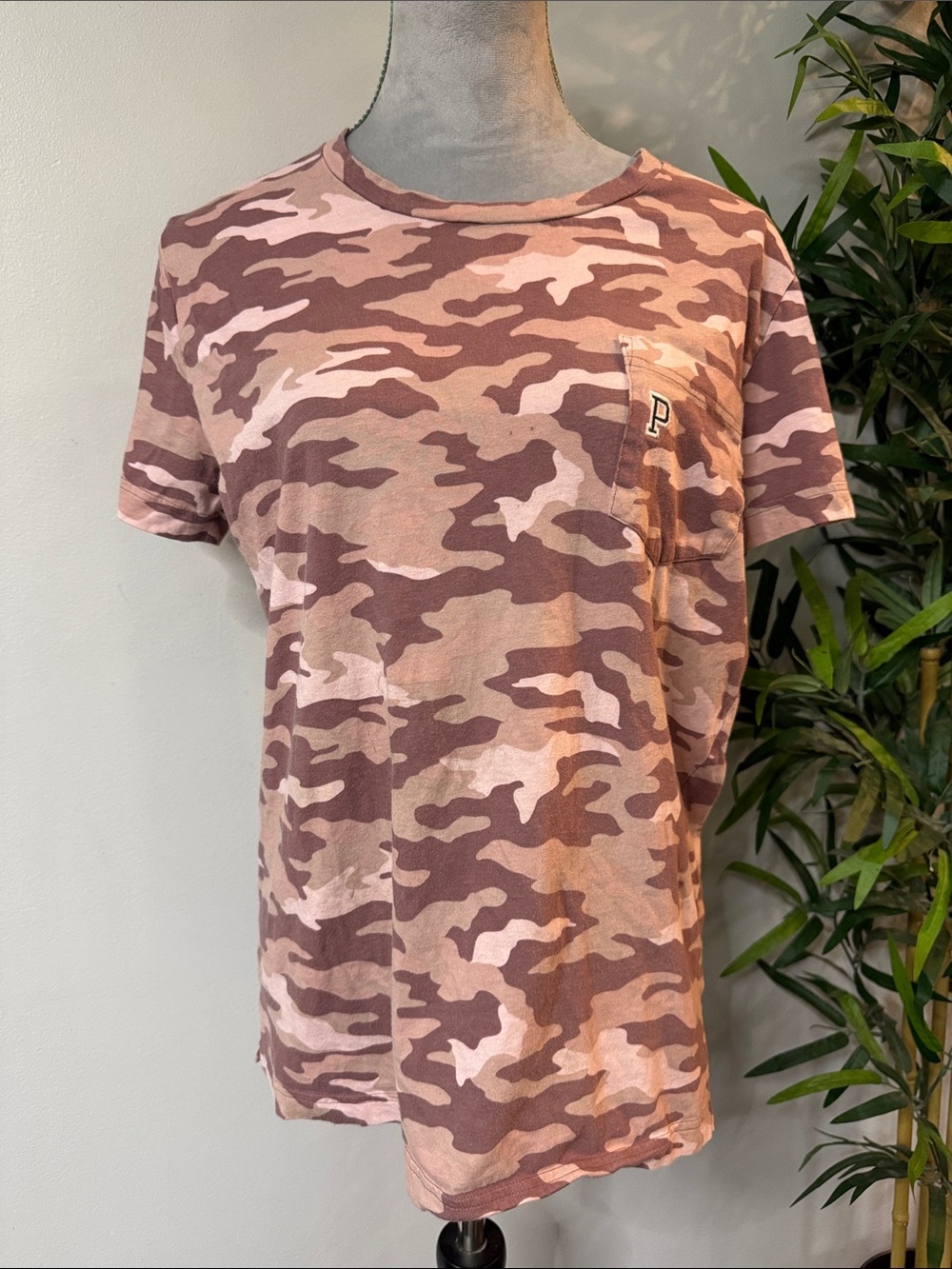 PINK Victoria's Secret oversized cotton Pink Camo Short Sleeve Tee